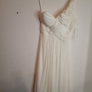 Star Box SMALL Polyester Beige Sheer Midi Dress Prom Style